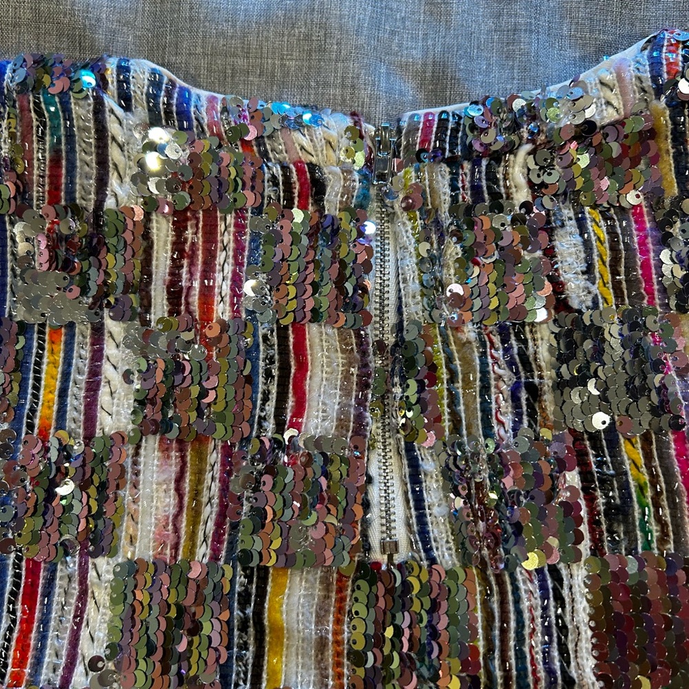 Anna Grace Multicolor Sequin Crop Top - Picture 7 of 12